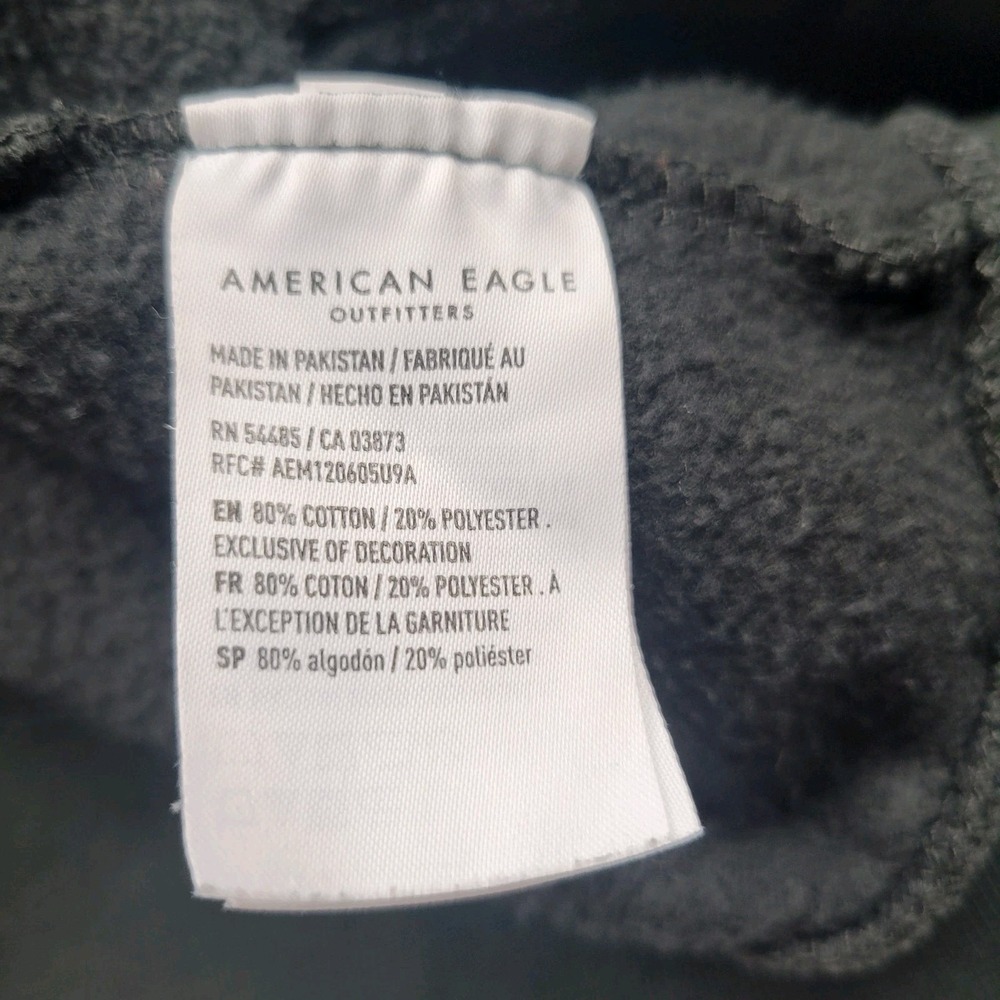American Eagle Green Label Hoodie Mens Size XS Faded Black Sweatshirt Y2K - Picture 5 of 9